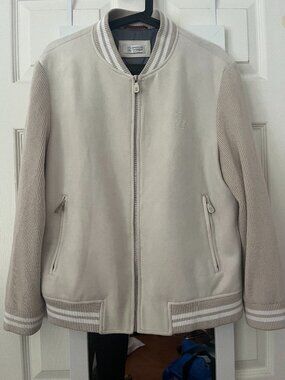 Brunello Cucinelli Ivory Bomber Jacket Size 48 / M